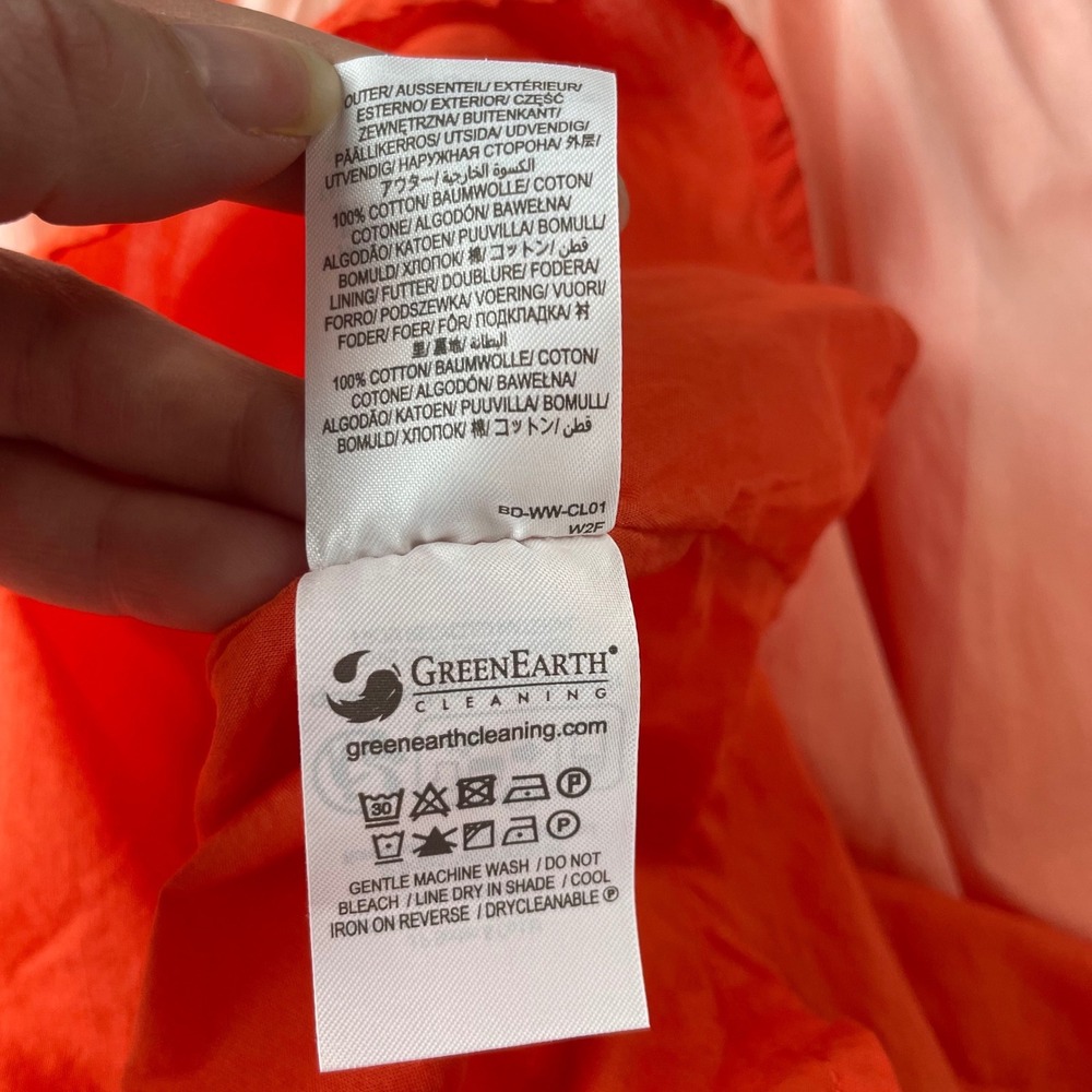 Boden NWT Ora Ombre One Shoulder Midi Dress Orange White Dip Dye Womens 6 cotton - Picture 14 of 14